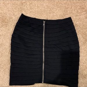 Black mini skirt zips up front